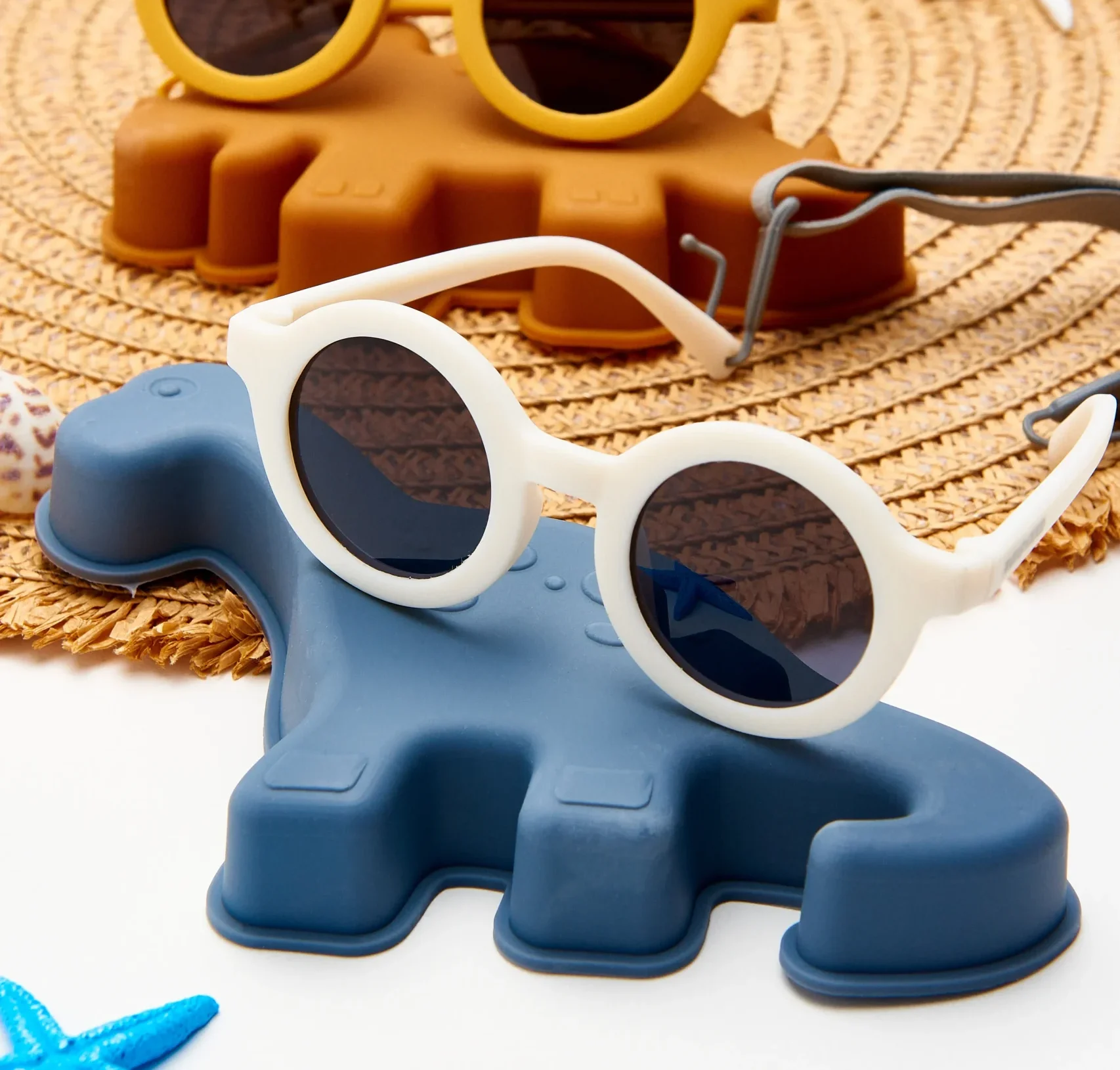 BABY CLOUD Βρεφικά Γυαλιά Ηλίου Baby Round White UV400 με Λουράκι 6 - 24 μηνών (10.6 x 11.5 εκ.) - Image 5