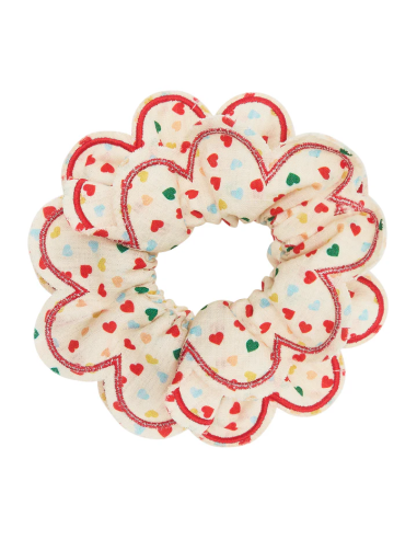 HEART PRINT SCALLOPED SCRUNCHIE🎀