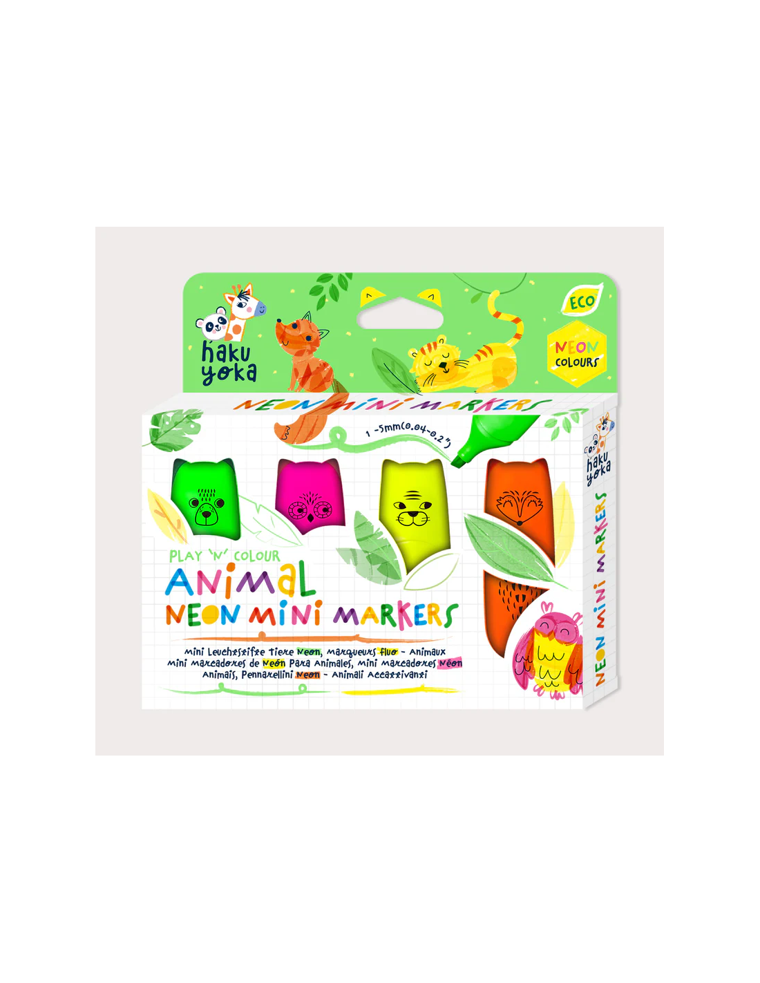 PLAY ‘N’ COLOUR MINI MARKERS ANIMAL NEON
