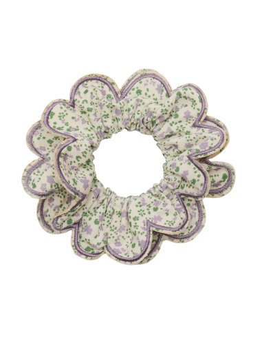 SCALLOPED FLORAL SCRUNCHIE