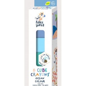 Haku yoka - 6 CUBE CRAYONS-OCEAN COLOUR