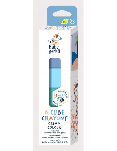 Haku yoka – 6 CUBE CRAYONS-OCEAN COLOUR