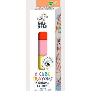 HAKU YOKA - 6 CUBE CRAYONS-RAINBOW COLOUR
