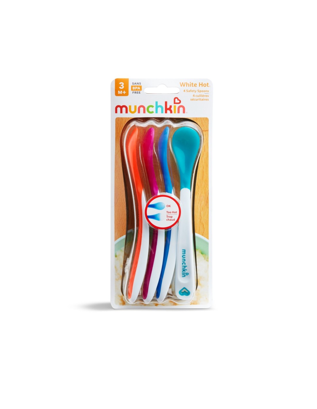 Munchkin 3 White Hot Safety Spoons Κουταλάκια Φαγητού με Αισθητήρα Θερμακρασίας 3m+ 4τμχ - Image 4
